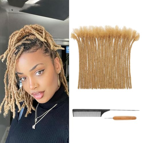 Human Hair Dreadlock Extensions 8 Inch #27 Blonde - 20 Strands, Variation of #27-0.6cm/8Inch-20Strands