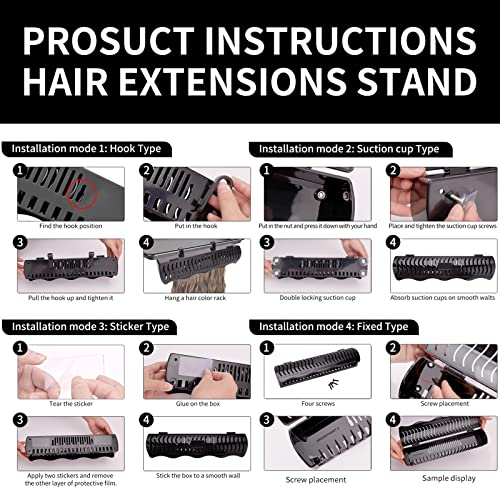 Hair Extension Holder Caddy for Clip-Ins Tape-In Micro Bundles & Sew-In Wefts