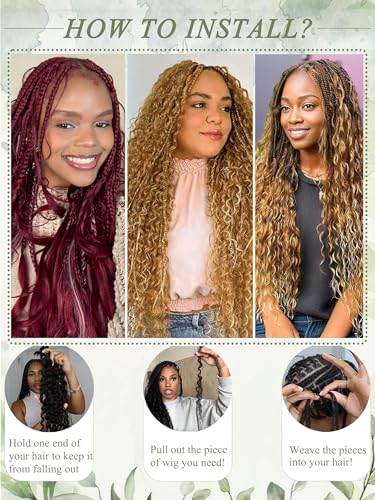 99J Burgundy Human Braiding Hair for Boho Deep Wave Braids - 18 Inch, 2 Packs