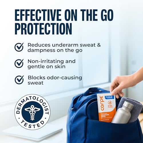 Carpe Antiperspirant Wipes Pack of 2 - 15 Count Each, On-The-Go Sweat & Odor Relief