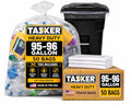 50 Pack 95-96 Gallon Heavy Duty Clear Trash Bags - Extra Large Waste Liners