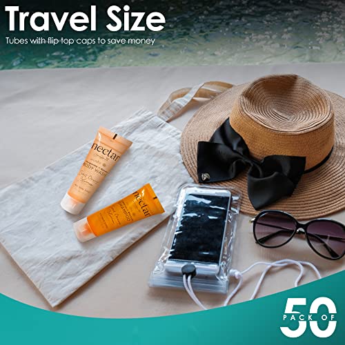 50 Pack Travel Size Shampoo with Orange Blossom - Recyclable Mini Bottles