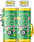 Multi-Use Liquid Castile Soap Eucalyptus 32oz 2-Pack for Body, Home & Laundry