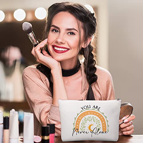 Coume 30 Pcs Inspirational Canvas Makeup Bags Bulk Employee Appreciation Gift for Women Motivational Cosmetic Bags with Zipper Boho Makeup Pouch Christmas Gift for Travel Coworker Teacher(Rainbow)