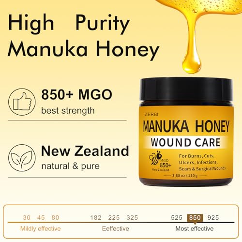 Manuka Honey Wound Care Ointment for Cuts, Burns & Ulcers - 3.88 oz