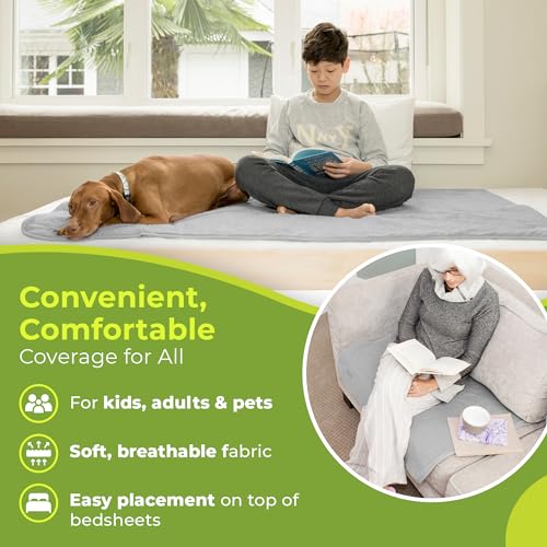 Waterproof Bed Mat for Bedwetting - Light Gray, Reusable 3x5 ft