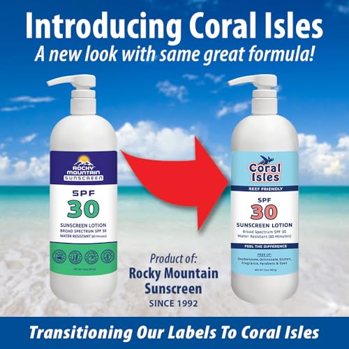 SPF 30 Sunscreen Lotion 32 Fl Oz Bulk Pack - Reef Compliant, Water-Resistant