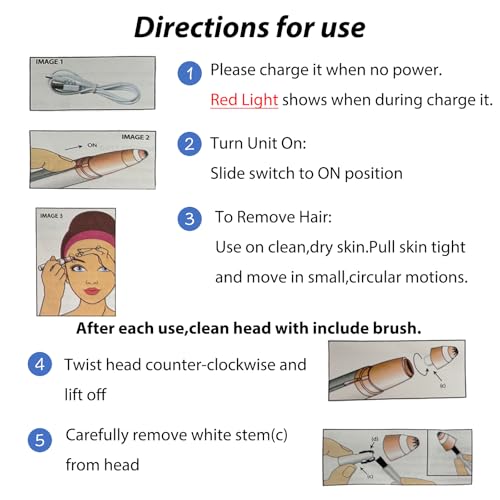 USB Rechargeable Portable Electric Eyebrow Trimmer Pen for Women, Painless Precision Hair Remover, Safe Shaver Razor Tool for Face, Leg, Lip, Armpit, Hand (Rose Gold)