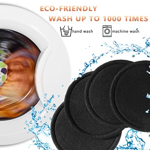 Foaincore Black Reusable Makeup Remover Cotton Pads - 40 Pcs with Storage & Laundry Bag