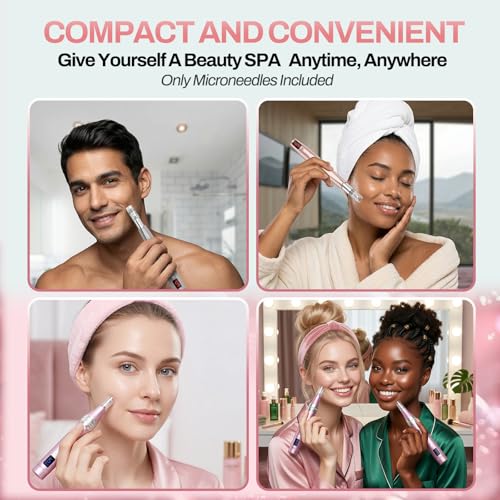Microneedle Pen Cartridges 0.25mm - 12 Pack for Home Facial & Scalp Treatment