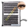 12rows-Large Tray Mixed 8-10-12-14-16mm/Mixed 14-15-16mm/Mixed14mm-16mm/Mixed 18-20mm Wide Stem Individual False Eyelashes Dramatic Black Cluster Eyelashes (mixed 12-14mm)