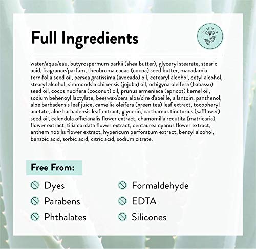 Natural Body Cream with Aloe & Green Tea - Hydrating 3.3oz Tubes, Pack of 4