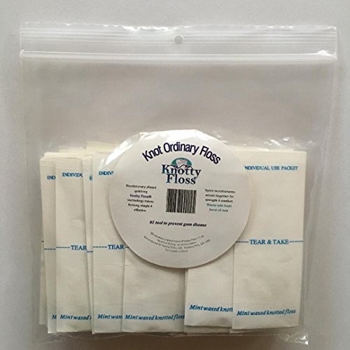 Mint Waxed Dental Floss - Individually Wrapped Vegan 50 Count