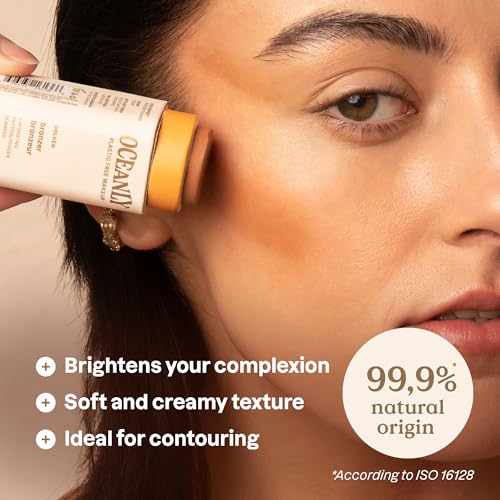 BIO SPECTRA ATTITUDE Oceanly Plastic-Free Lightweight Bronzer Stick - Golden, Vegan & Cruelty-Free, 0.3 Oz