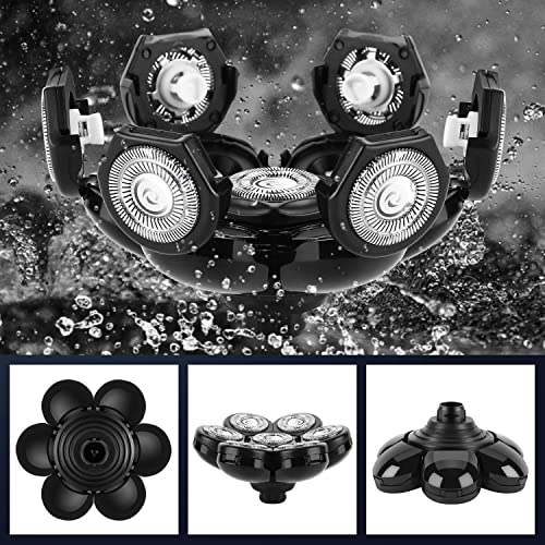 7 Blade Replacement Heads for Electric Shavers - Black 7D Variant