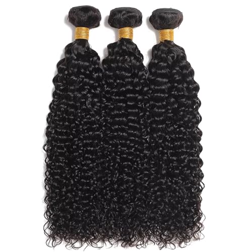 Kinky Curly Hair Bundles 10 12 14 Inch Black Virgin Curly Wave Human Hair