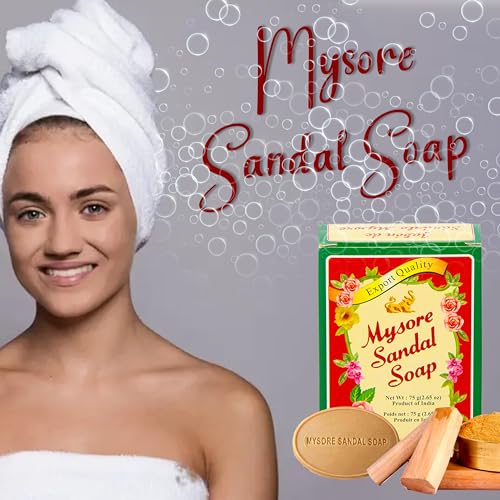 Mysore Sandalwood Soap Pack of 18 - 2.62oz Bars with Natural Sandal Oil - Case of 18