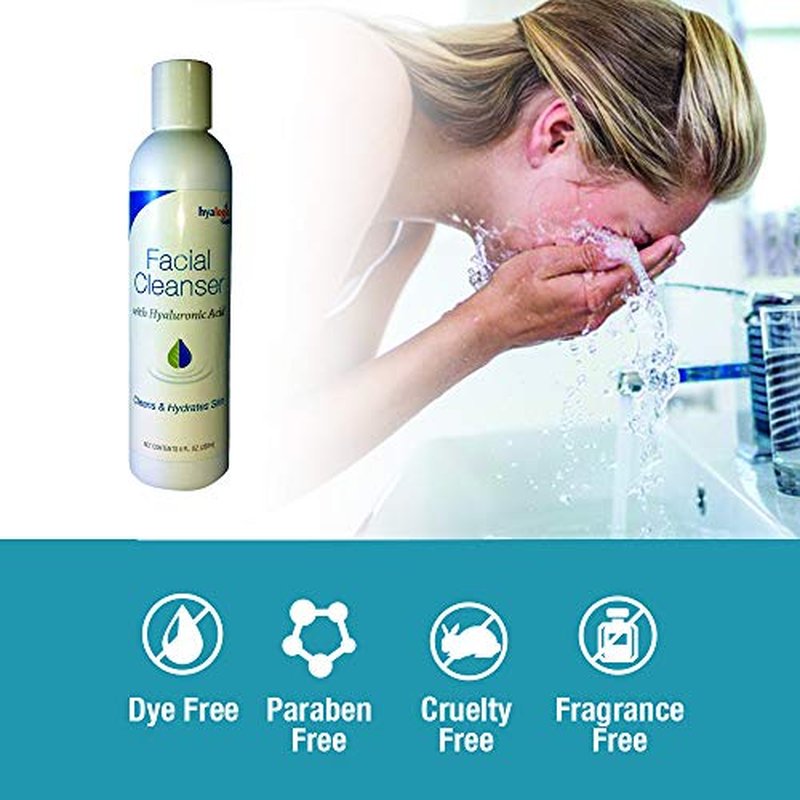 Hyalogic HA Face Wash, Hyaluronic Acid Facial Cleanser ? Moisturizing, Paraben-Free Daily Face Scrub with Bentonite Clay ? Get Youthful, Glowing Skin Naturally! (8 oz)