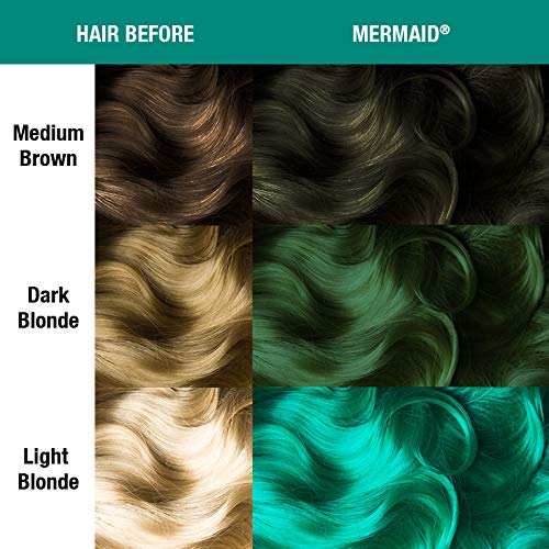 Vibrant Semi-Permanent Hair Dye - Mermaid Blue Green, 4 oz, 2 Pack