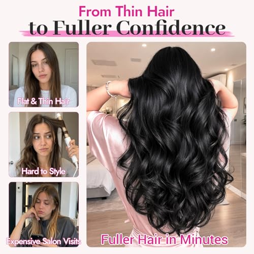 KooKaStyle 20 Inch Curly Clip-In Hair Extensions Rich Dark Brown with Silky Shine