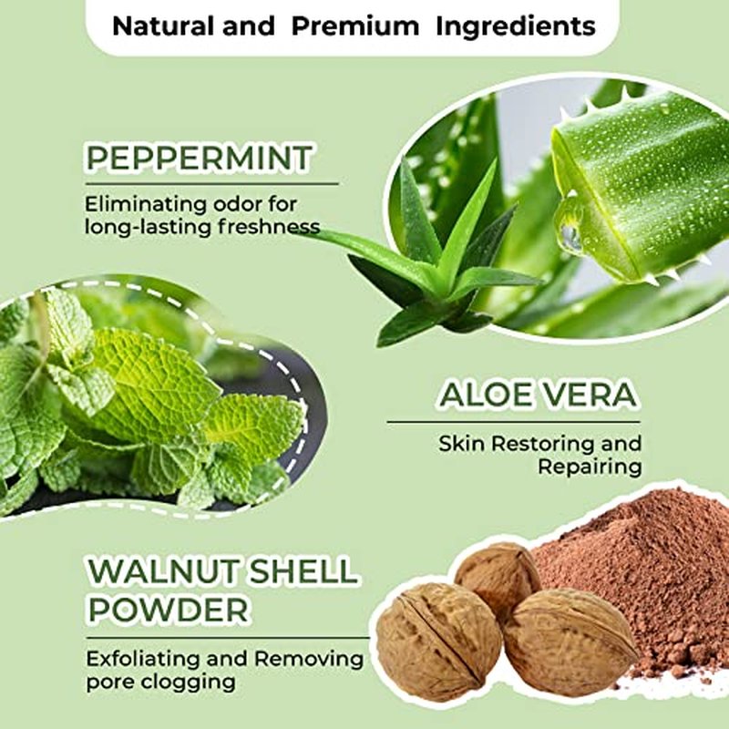 Armpit Detox Scrub 8.8 oz with Peppermint + Urea Cream 40 Percent For Feet Maximum Strength with 2% Salicylic Acid 4.3 oz