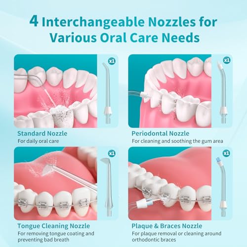 Portable Cordless Water Flosser - Travel Mini Oral Irrigator 2 Pack