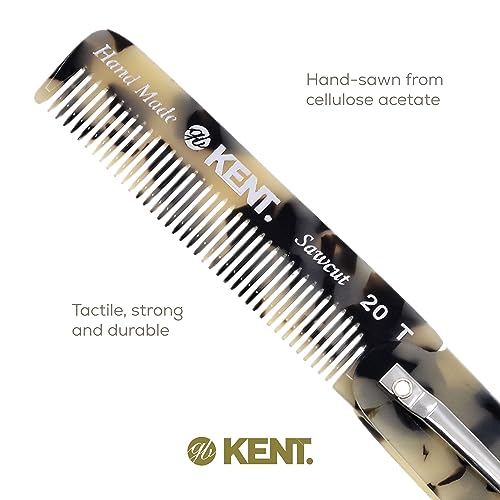 KENT 20T TW Handmade Folding Pocket Comb 2 Pack White Tokyo for Men & Women