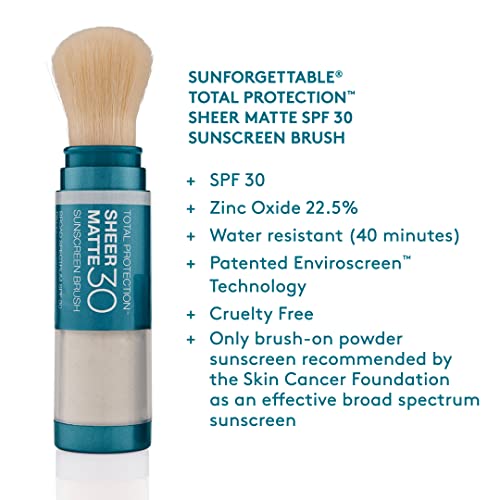 Colorescience SPF 30 Sheer Matte Sunscreen Brush | Mineral, Chemical-Free UV Protection