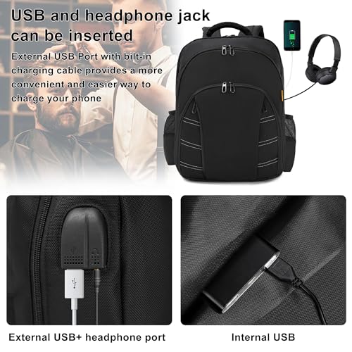 OUUTMEE Portable Barber Backpack with USB Charging for Hairdressing Tools