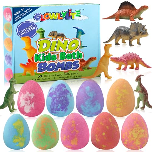 Bath Bombs | 9 Pack Organic Bath Bomb For Kids With Surprise Inside | Organic Bubble Bath Fizzies With Toys, Fun Birthday Gift And Stocking Stuffer for Boys and Girls, Perfect for Bath Time