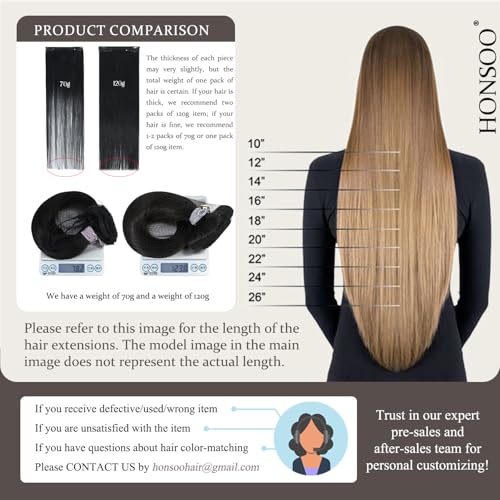 Clip-In Balayage Hair Extensions 12 Inch Blonde Mix - 70g 7pcs Honsoo