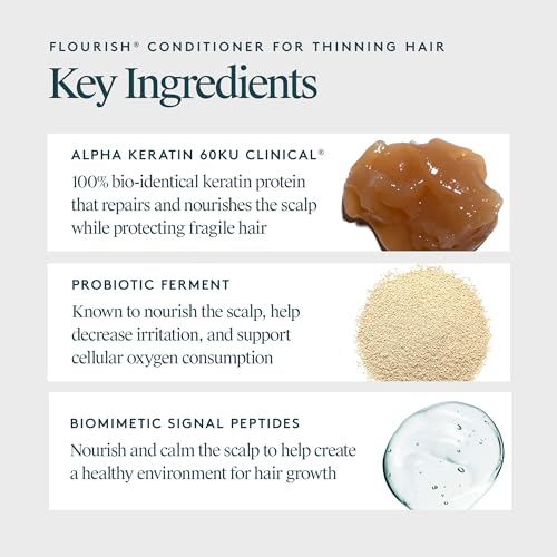 Virtue Flourish Conditioner for Fine Hair - Sulfate-Free, Detangling, GrowThick, Color Safe, 2 Fl Oz