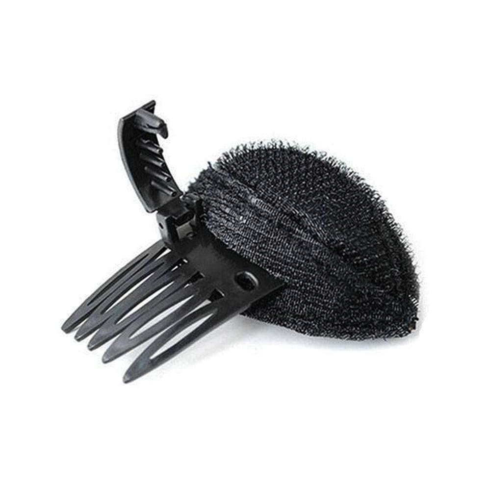 Black Puff Hair Head Cushion Hair Volume Clips Fluffy Hair Pad Sponge Clip Bun Comb Bump It Up Volume Hair Base Set for Women and Girls DIY Hairstyling Tools, Bun and Crown Shapers