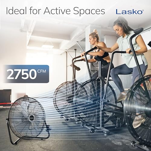 Lasko 20-Inch High Velocity Wall Mount & Floor Fan Black Silver - Versatile Cooling