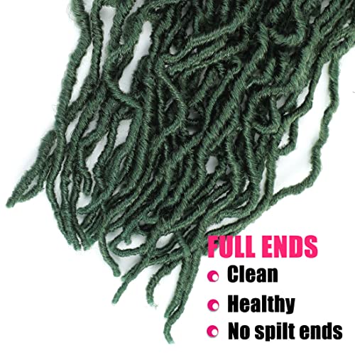 Faux Locs Crochet Hair 24 Inch Green - Pre Loop, Soft Locs, 6 Packs