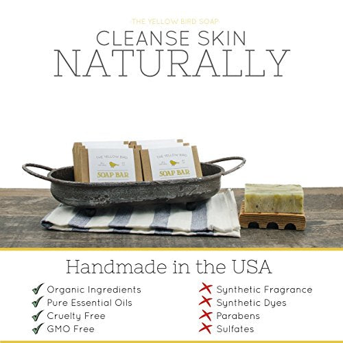 The Yellow Bird - 3 Soap Bar Variety Bundle. Natural & Organic Ingedients. Pure Essential Oils. Gentle Face and Body Wash