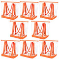 Reginary Clear Tote Bags 8-Pack with Zipper - Orange Polyvinyl, Security Approved for Travel & Events