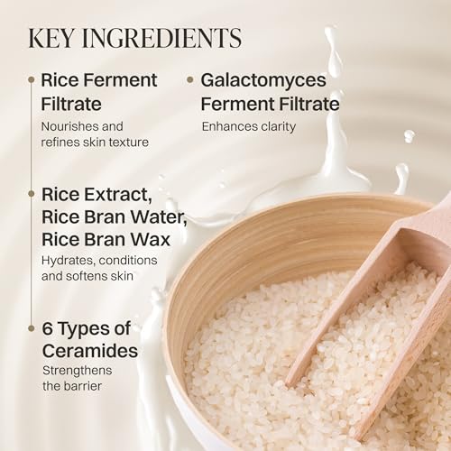 About Me Rice Makgeolli 6 Ceramide Cream ? Fermented Rice Face Moisturizer for Dry Sensitive Skin, Rich Mochi Texture with Shea Butter & Galactomyces, Vegan Fragrance-Free 2.87 oz (85ml)