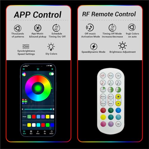 RGB+IC Smart Recessed Wall Panel Lights 8PCS with Varying Lengths - App & Remote Control