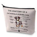 LEVLO Funny Catahoula Leopard Dog Lovers Gifts - Anatomy of A Catahoula Leopard Dog Cosmetic Bags - Veterinary Mom Travel Toiletry Bags