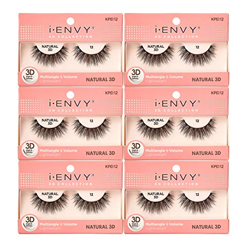 Lightweight 3D Angle & Volume False Eyelashes - Natural Strip Lashes 6 Pack