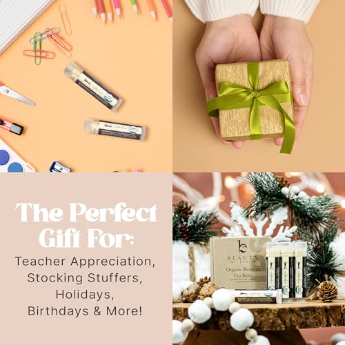 USDA Organic Lip Balm - USA Made with Natural Ingredients, Beeswax Vanilla Chapstick for Dry Lips, Gifts for Women, Birthday Gifts for Her & Him, Hydrating Lip Balm Beauty Gifts, Natural Chapstick
