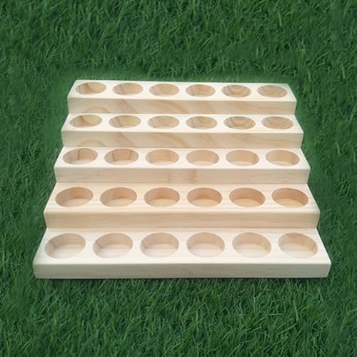 Wooden Essential Oil Display Stand 5 Tiers - 30 Bottle Capacity, Natural Finish, Variation of THIS listing