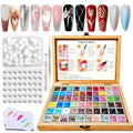 60-Color Gel Nail Polish Palette with Sponges - Ombre & Gradient Art Kit