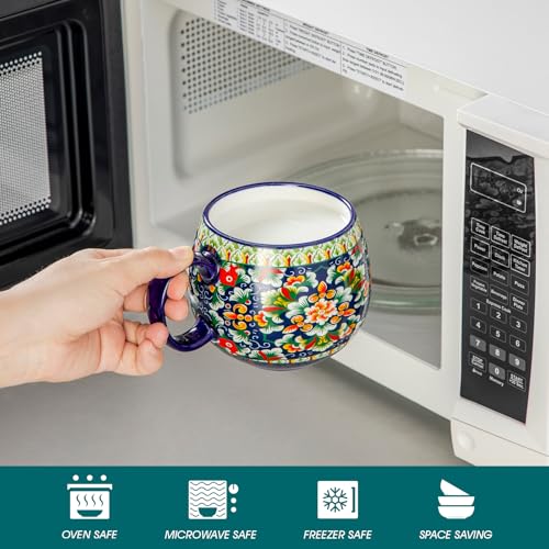 Vancasso 6-Pack Colorful Ceramic Coffee Mugs Set of 6, 18oz Each