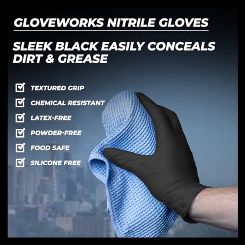 Black Nitrile Disposable Gloves - 5 Mil, Medium, 5 Boxes of 100 (Variation of THIS listing: Black / Medium / 500)