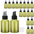 Segbeauty 18pcs 2oz Glass Travel Lotion Container Refillable, Small Travel Containers for Creams, 60ml Mini Empty Lotion Bottles with Pump Dispenser, Cosmetic Skincare Containers Sample Cream Bottle