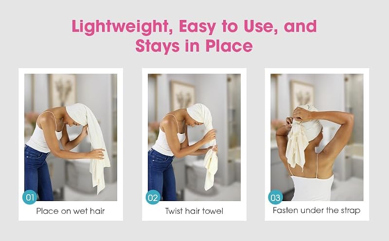 Hair RePear 29x45 Natural Cotton Hair Towel - Anti-Frizz, Gentle & Absorbent