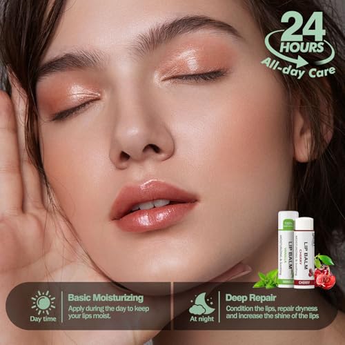 88 Pack Fruit Lip Balm Set - Natural Moisturizing Balms for Dry Lips, 10 Flavors - Bulk