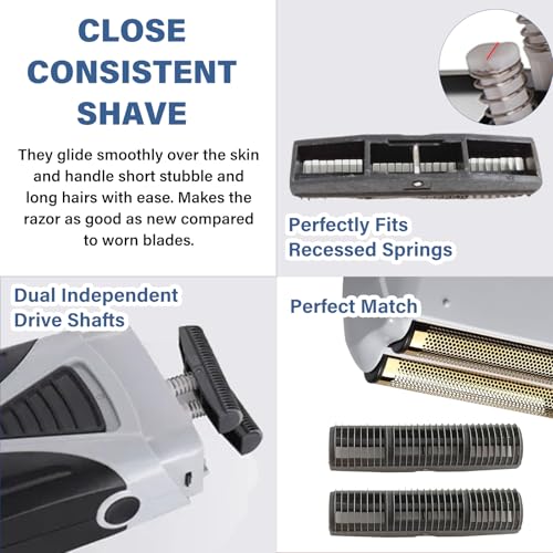 Foil Shaver Replacement Blades Compatible with Andis TS-1 TS-2 Foil Shaver, For Babyliss FXFS2 FX3, For Wahl 5 Star Vanish(8173-700) Shaver, Fit for 17150 17200 17235 17220 Foil Shaver Blade - 4Pcs